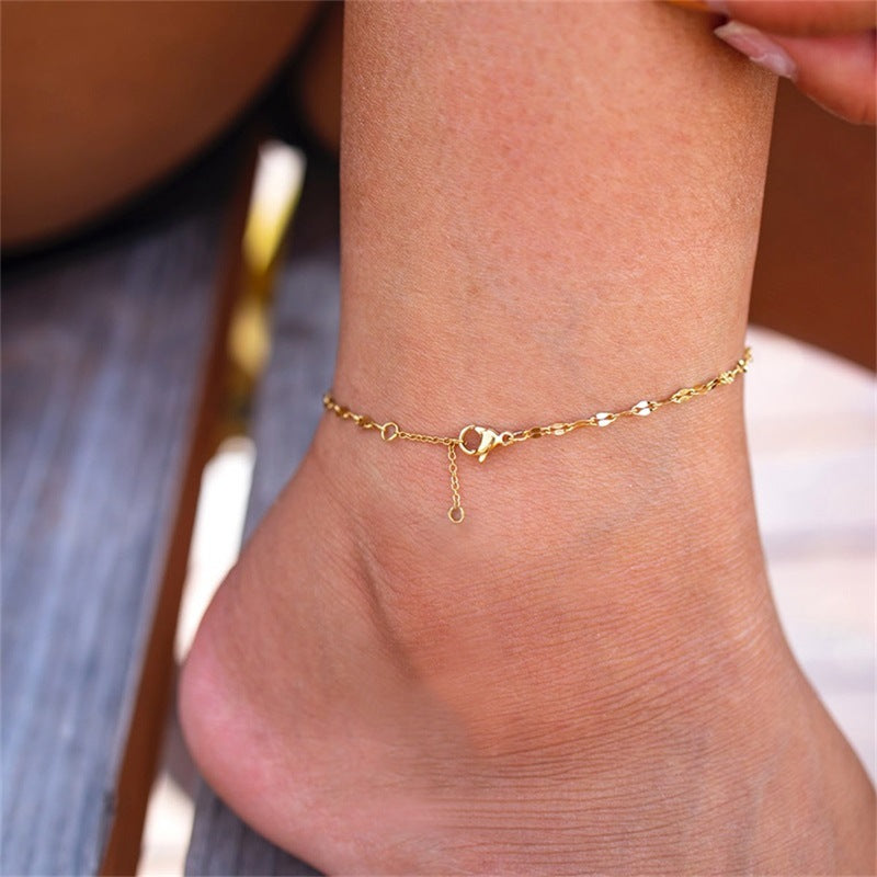 Bracelet de cheville en chaîne dorée Charlotte