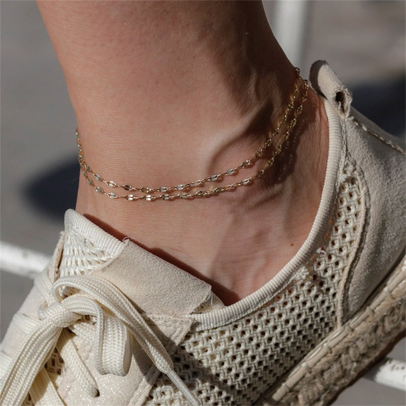Bracelet de cheville en chaîne dorée Charlotte