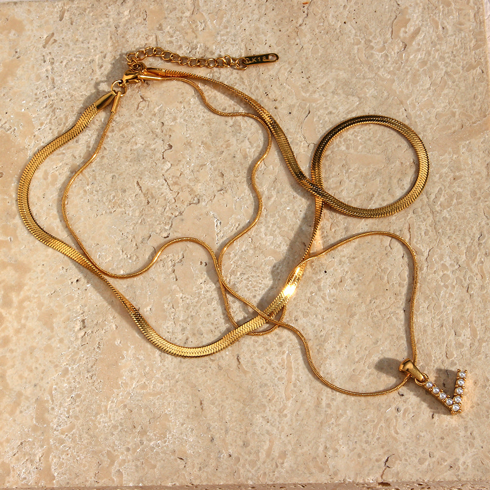Collier en Or avec Lettre Initiale Superposée Fiona