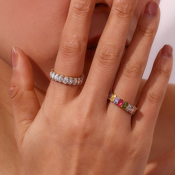 Bague en Or avec Simulant de Diamant Antoinette
