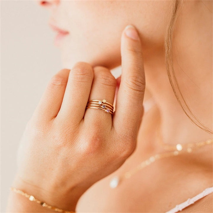 Bague Empilable Amelia avec Pierre de Naissance
