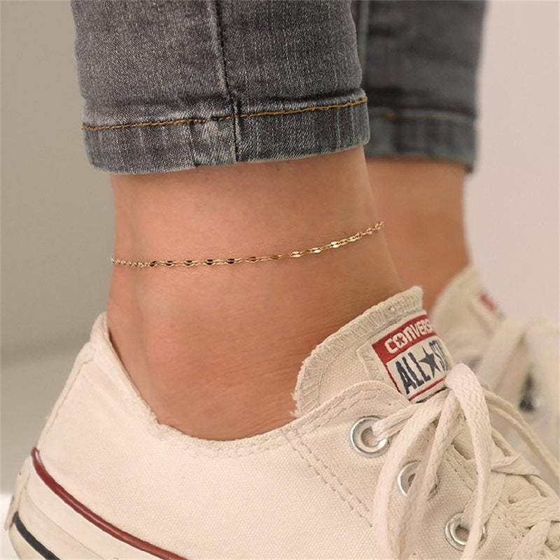 Bracelet de cheville en chaîne dorée Charlotte