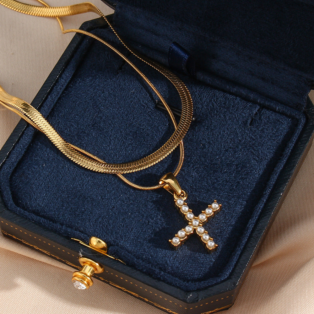 Collier en Or avec Lettre Initiale Superposée Fiona