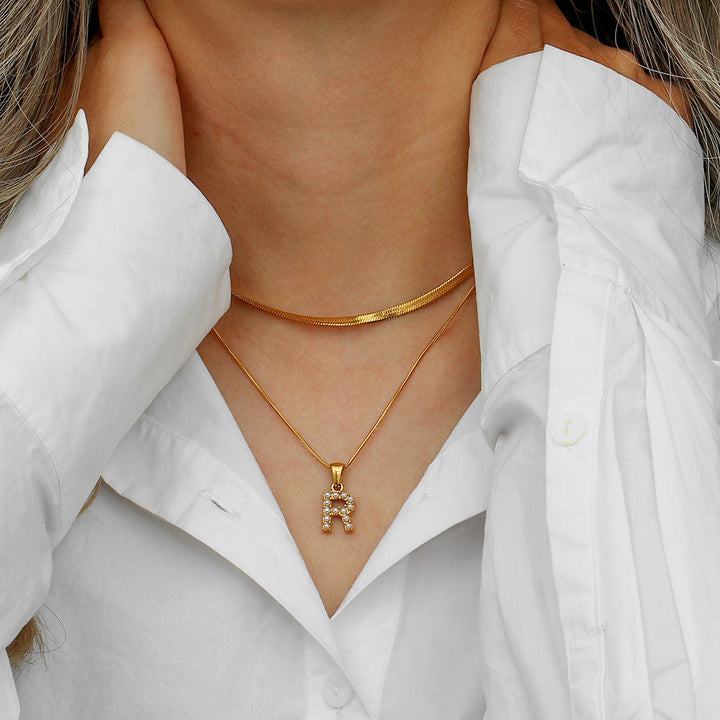 Collier en Or avec Lettre Initiale Superposée Fiona