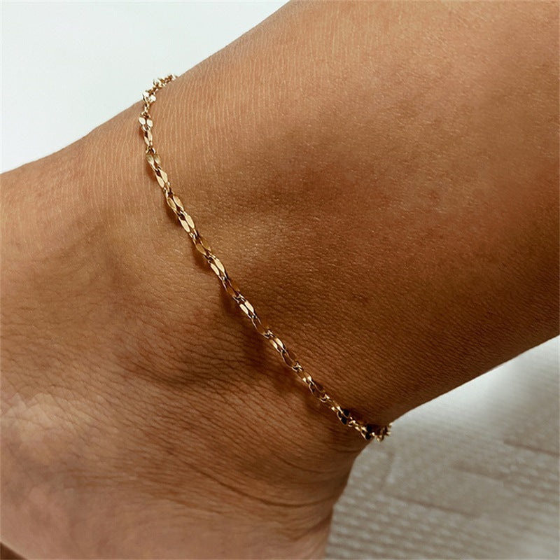 Bracelet de cheville en chaîne dorée Charlotte