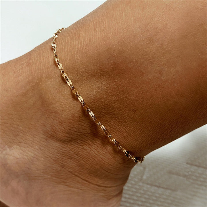 Bracelet de cheville en chaîne dorée Charlotte
