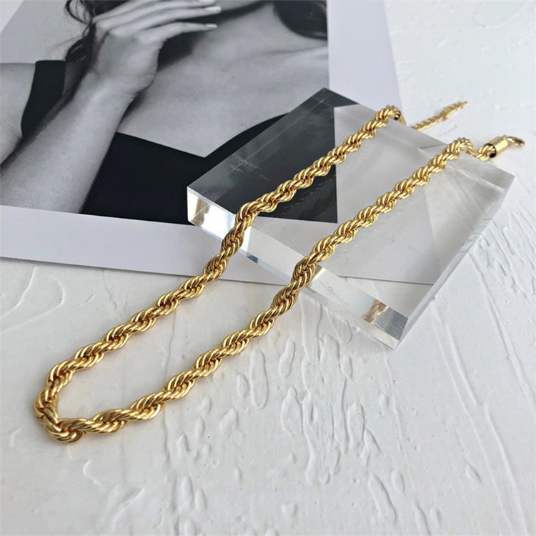 Collier en Chaîne de Corde Bianca en Or