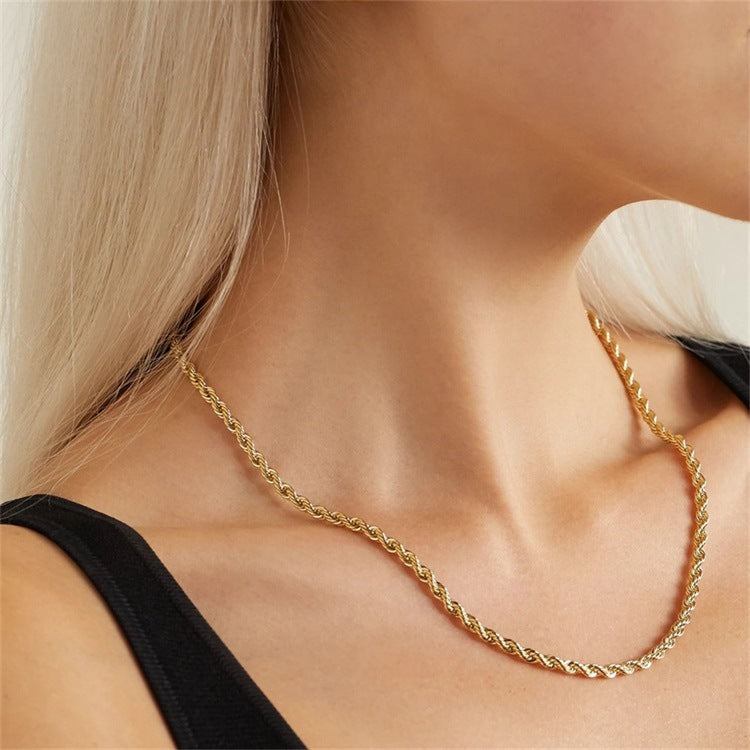 Collier en Chaîne de Corde Bianca en Or