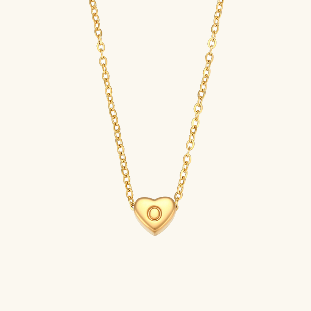 Collier en Or avec Initiale en Forme de Cœur