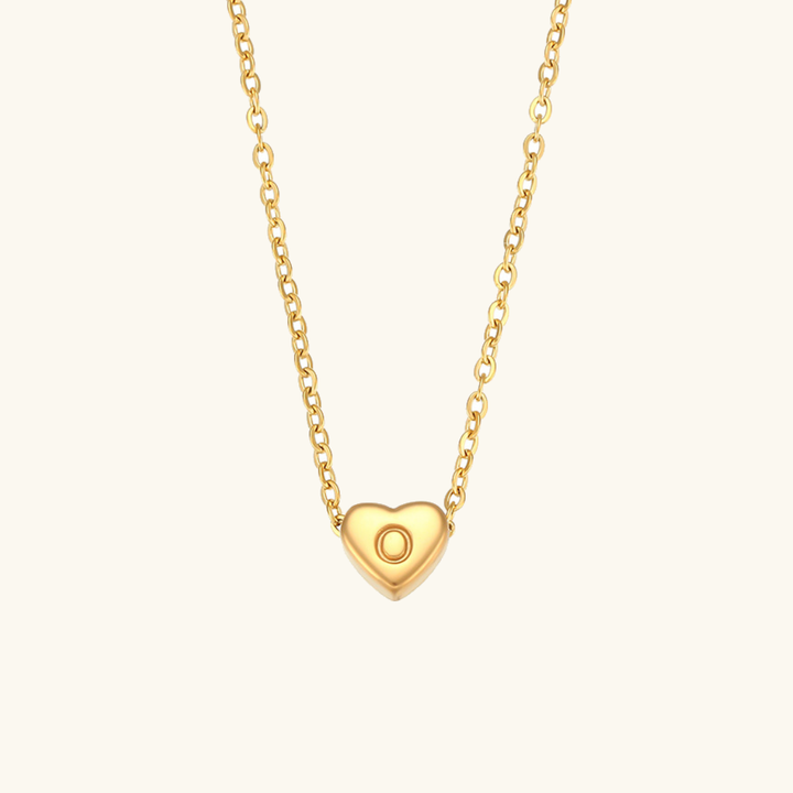 Collier en Or avec Initiale en Forme de Cœur