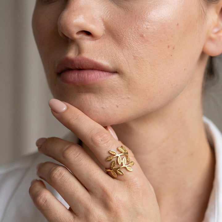 Bague Feuille d'Olivier Par Amina — Palestine