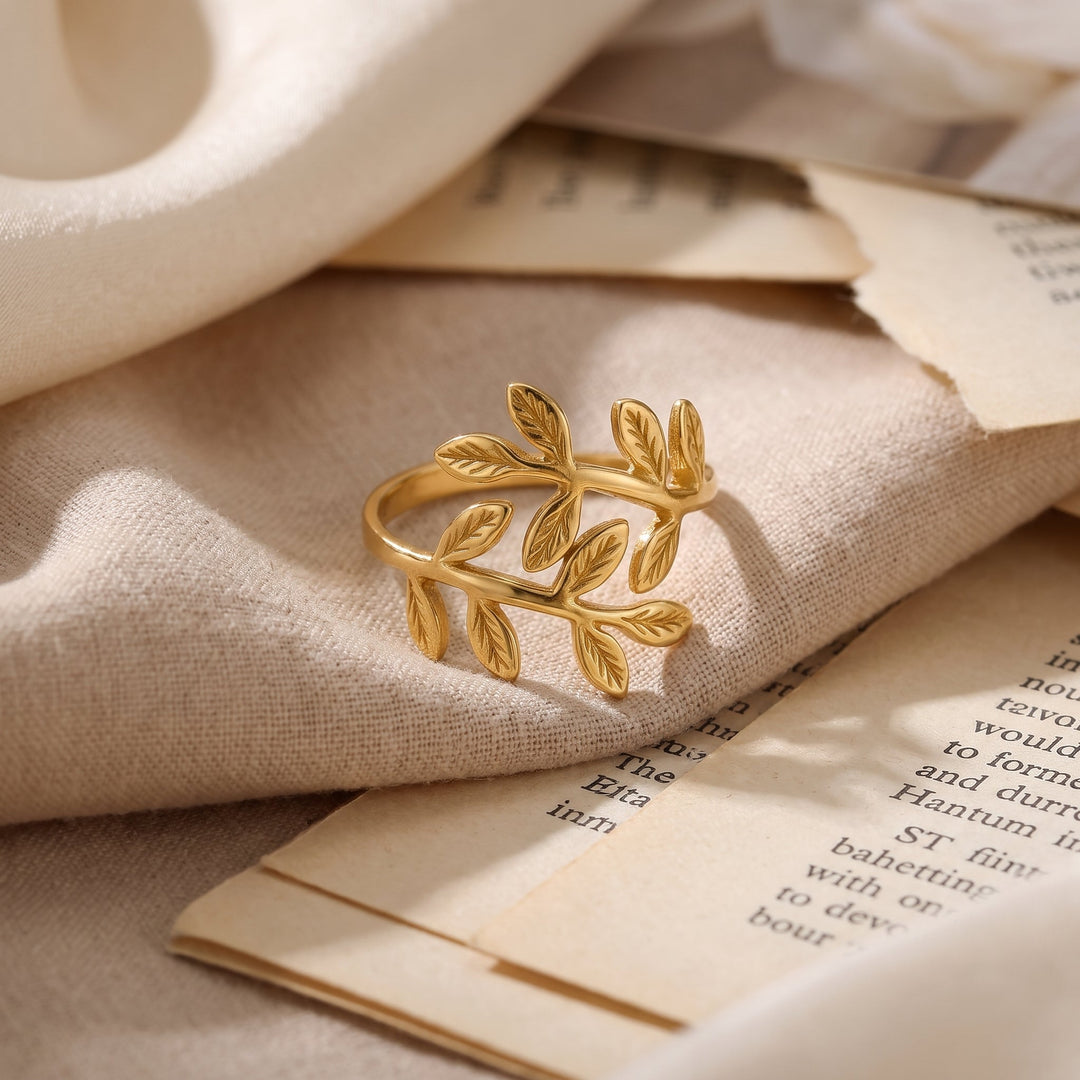Bague Feuille d'Olivier Par Amina — Palestine