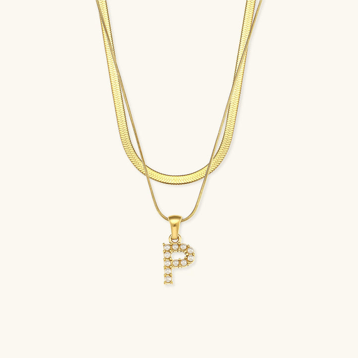 Collier en Or avec Lettre Initiale Superposée Fiona