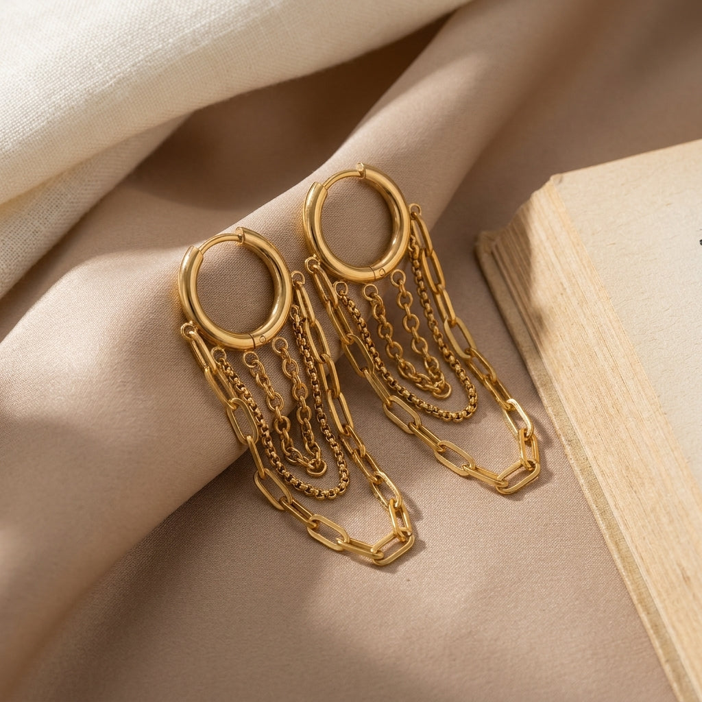 Boucles d'oreilles à franges superposées