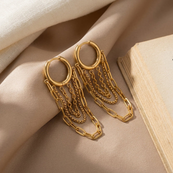 Boucles d'oreilles à franges superposées