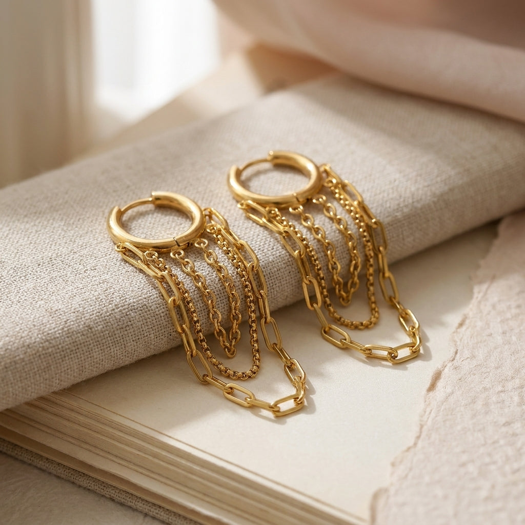 Boucles d'oreilles à franges superposées