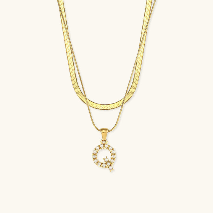 Collier en Or avec Lettre Initiale Superposée Fiona