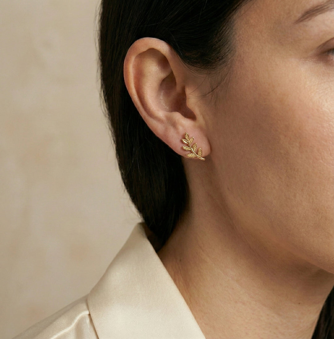 Boucles d'Oreilles Feuille Sakinah