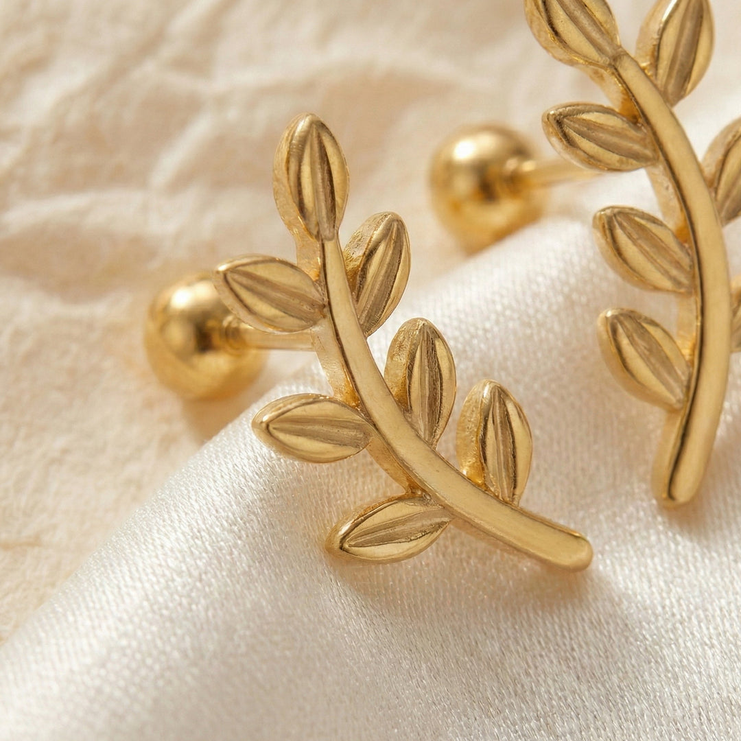 Boucles d'Oreilles Feuille Sakinah