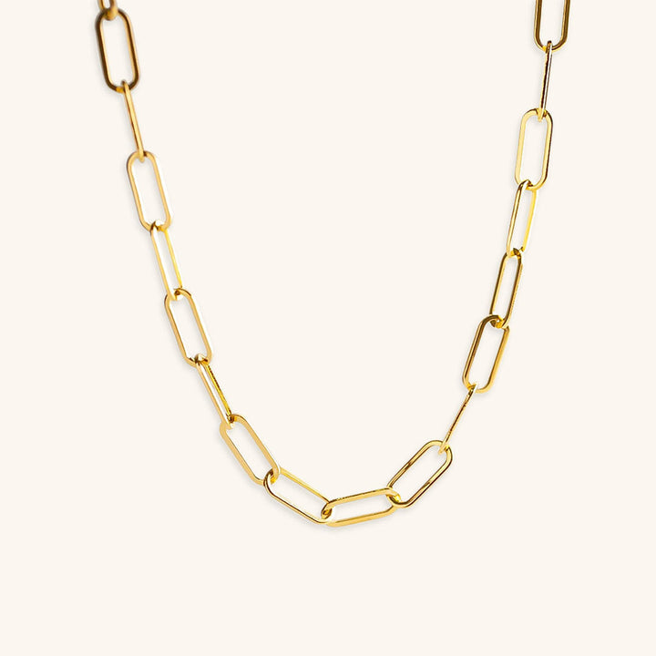 Collier en Chaîne Ria en Or avec Maillons en Forme de Trombone