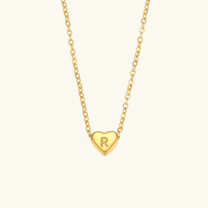 Collier en Or avec Initiale en Forme de Cœur