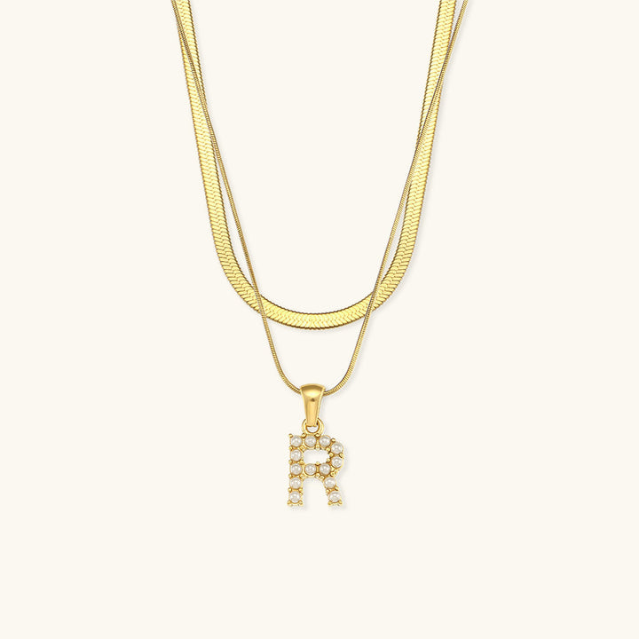 Collier en Or avec Lettre Initiale Superposée Fiona