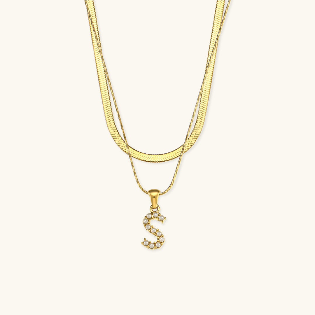 Collier en Or avec Lettre Initiale Superposée Fiona