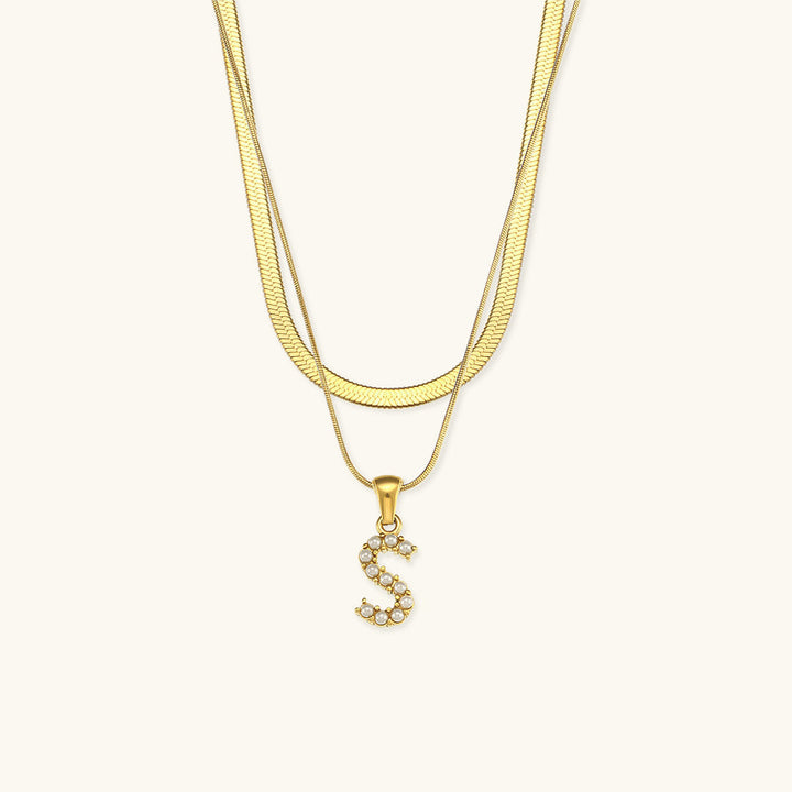 Collier en Or avec Lettre Initiale Superposée Fiona