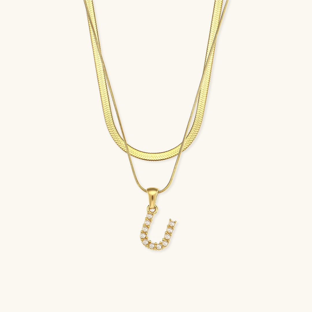 Collier en Or avec Lettre Initiale Superposée Fiona