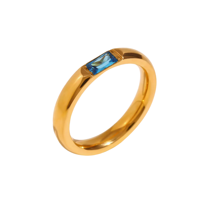 Bague en or avec pierre baguette