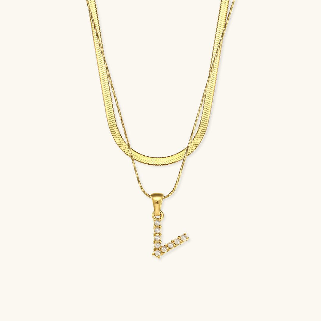 Collier en Or avec Lettre Initiale Superposée Fiona