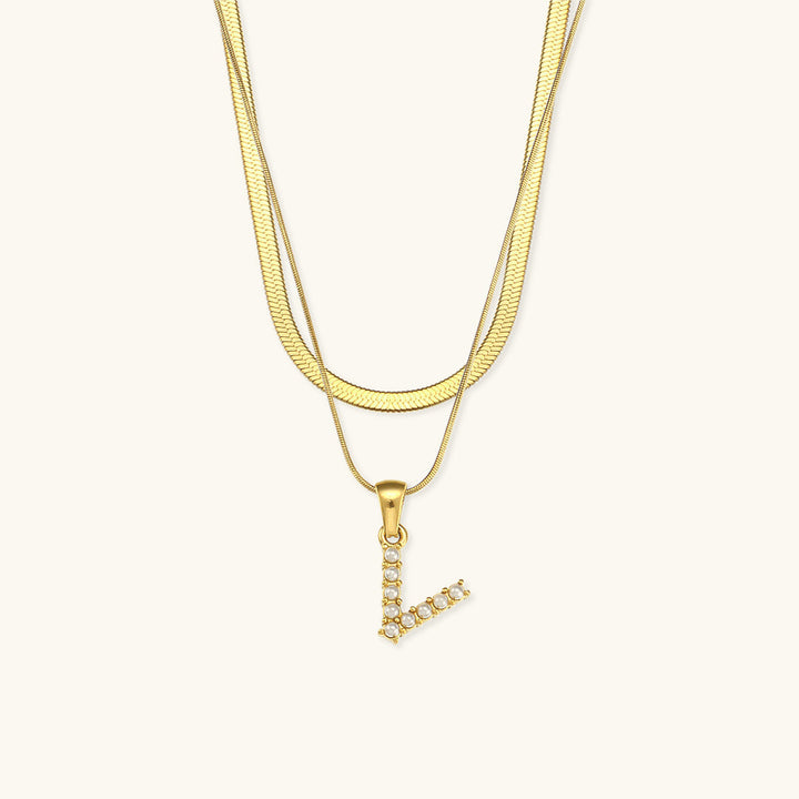 Collier en Or avec Lettre Initiale Superposée Fiona