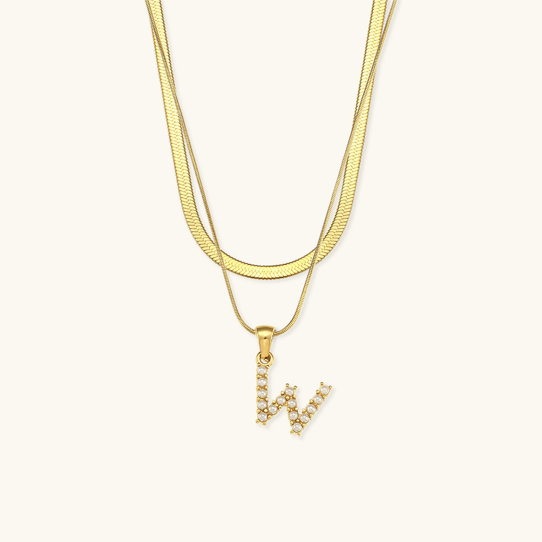 Collier en Or avec Lettre Initiale Superposée Fiona