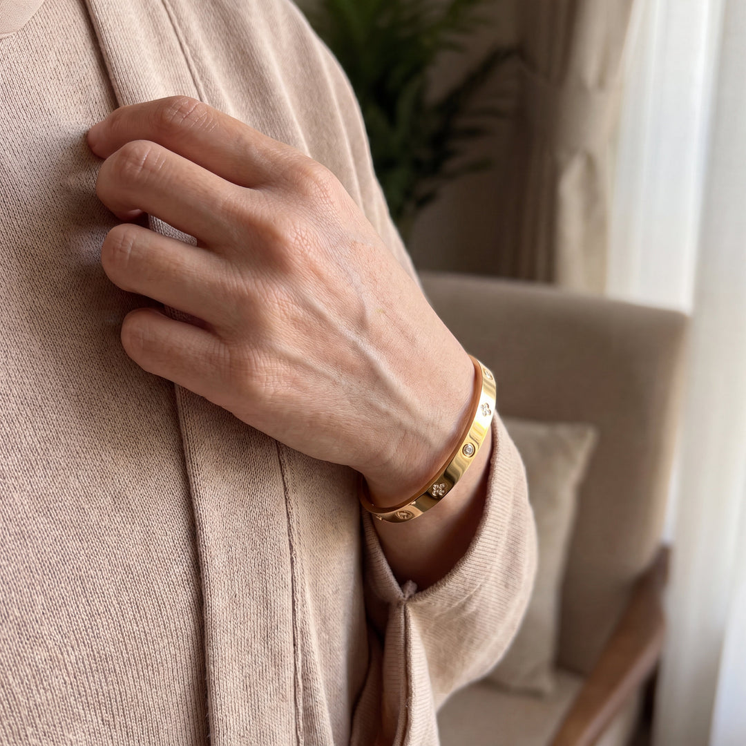 Bracelet en trèfle doré