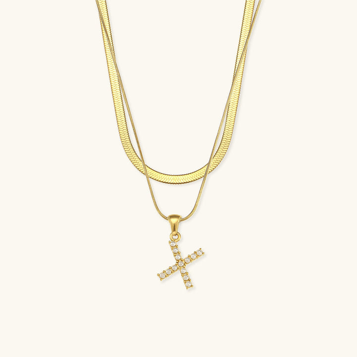 Collier en Or avec Lettre Initiale Superposée Fiona