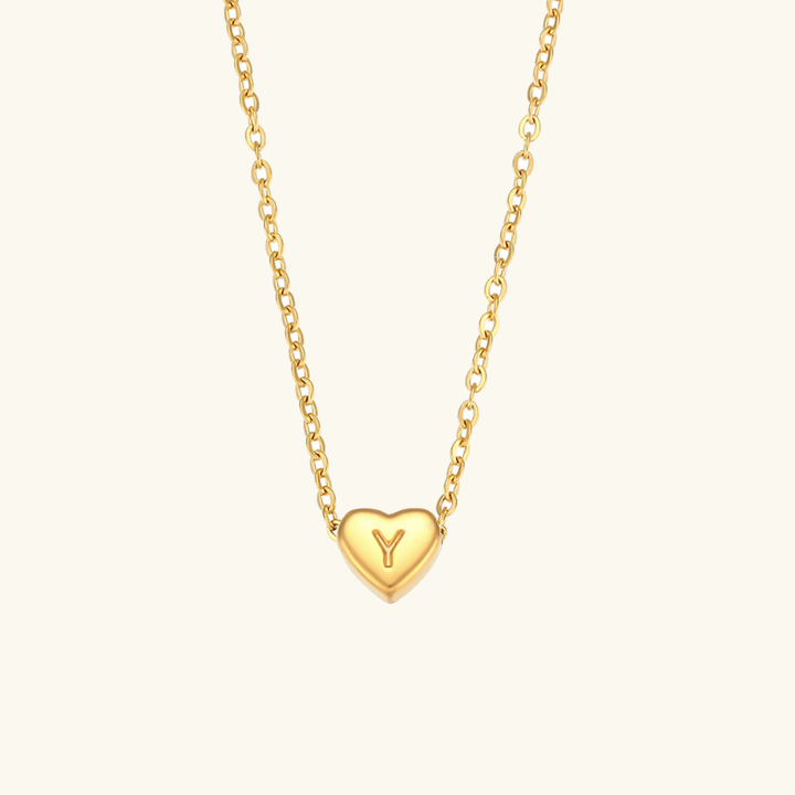 Collier en Or avec Initiale en Forme de Cœur