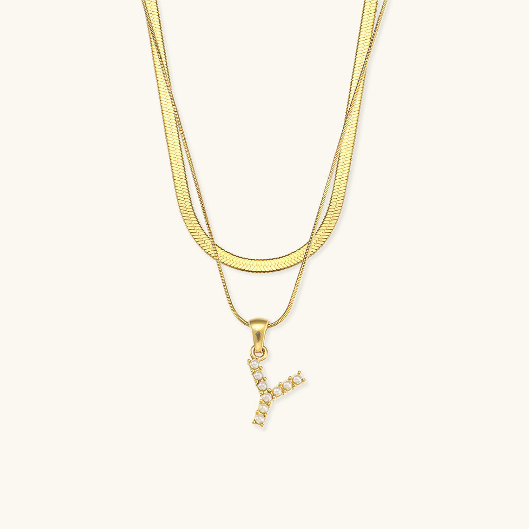 Collier en Or avec Lettre Initiale Superposée Fiona