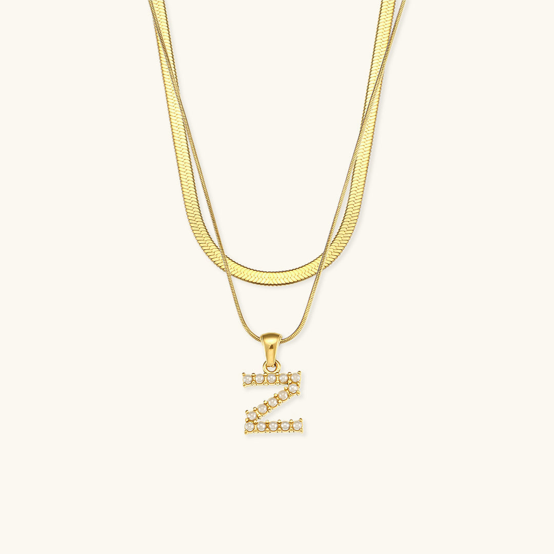 Collier en Or avec Lettre Initiale Superposée Fiona