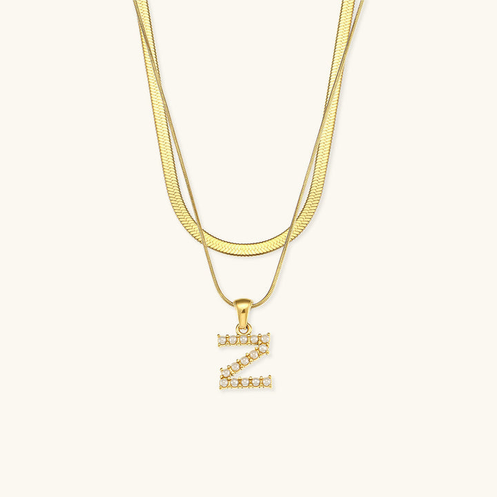 Collier en Or avec Lettre Initiale Superposée Fiona