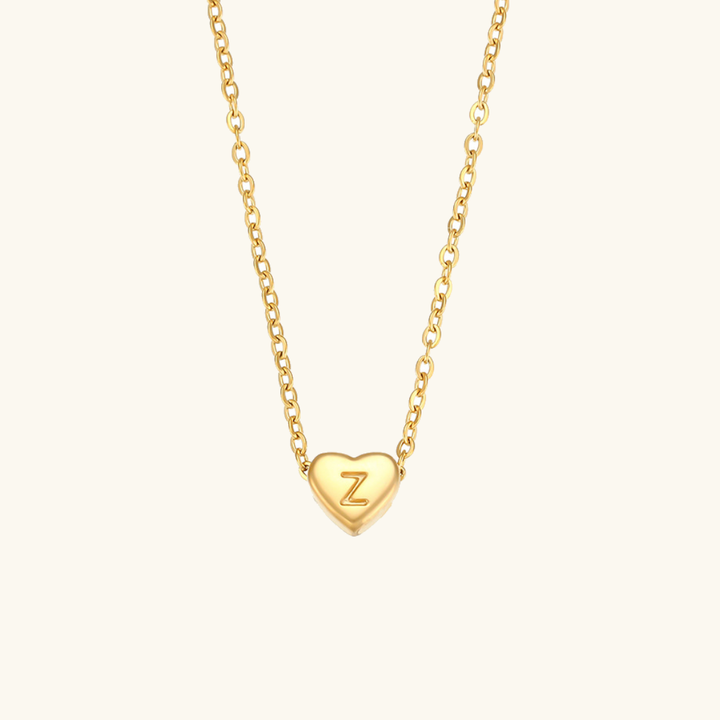 Collier en Or avec Initiale en Forme de Cœur
