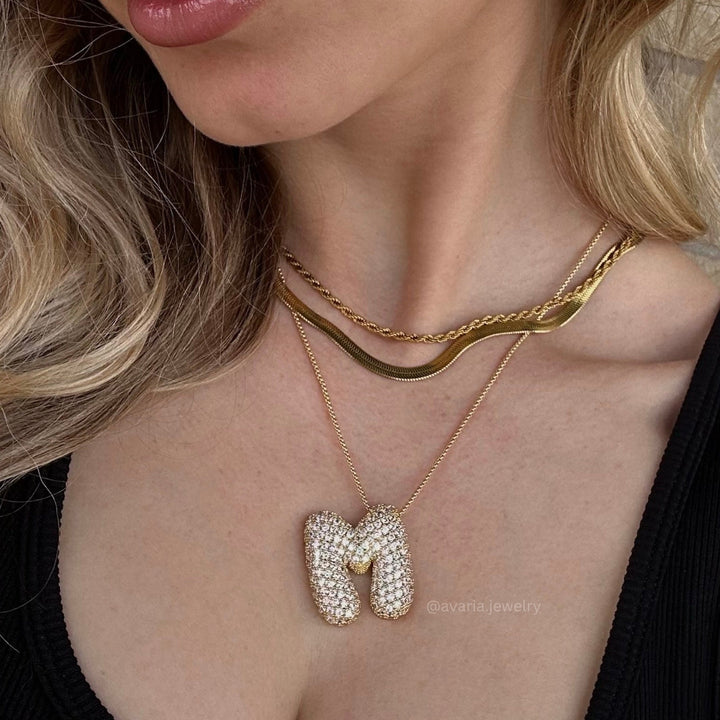 Collier en Diamant Initial Bulles
