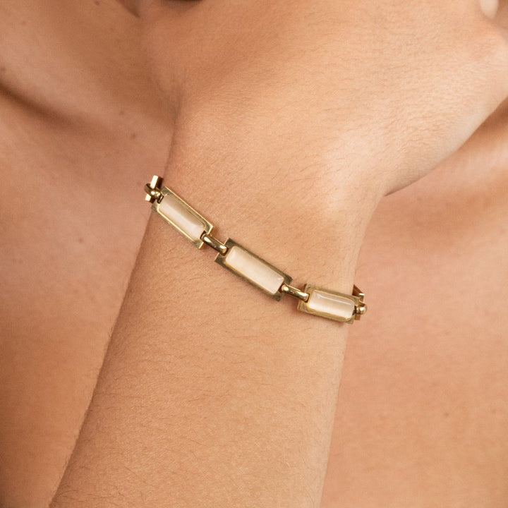 Bracelet Baguette Or Opale