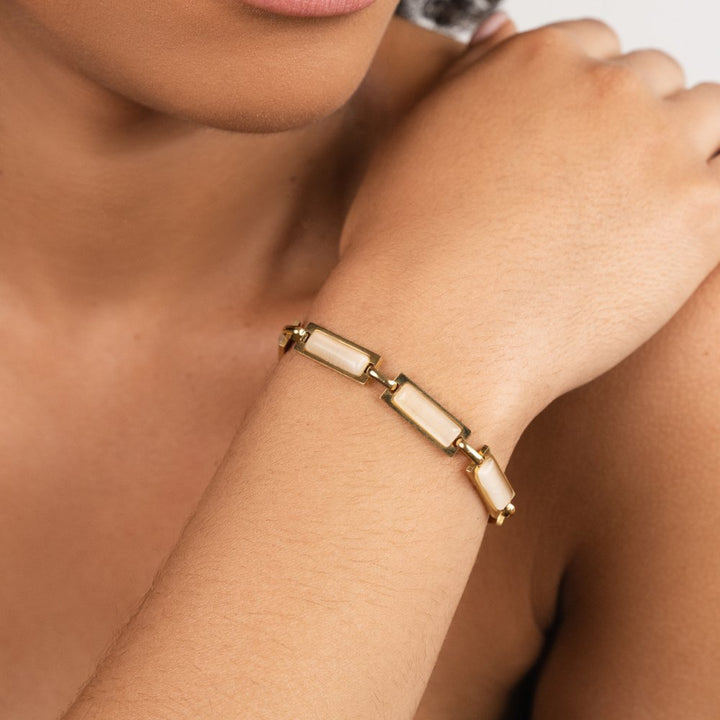 Bracelet Baguette Or Opale