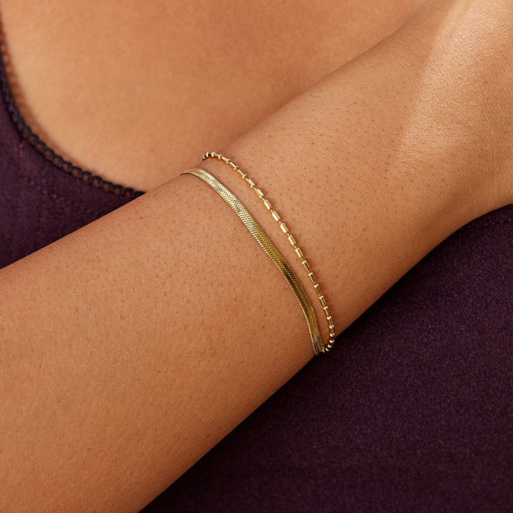 Bracelet Chaîne Serpent & Perles Selene